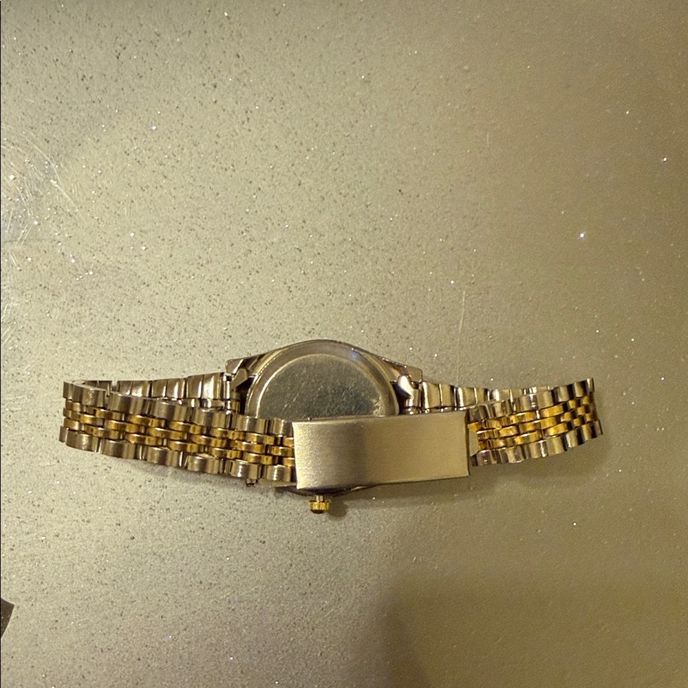 Macy's Elegant Black and Gold Women's Watch - Picture 3 of 8